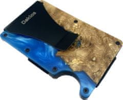 Daklos DAKLOS Woodlos bezpečnostní RFID dřevěná mini peněženka s klipem - modrá - 101381