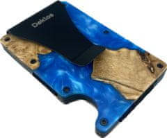 Daklos DAKLOS Woodlos bezpečnostní RFID dřevěná mini peněženka s klipem - modrá - 101372