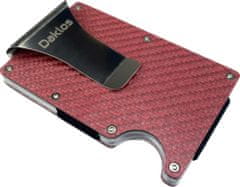 Daklos Karbonová mini peněženka CARBET RFID carbon s klipem - růžová