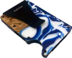 Daklos DAKLOS Woodlos bezpečnostní RFID dřevěná mini peněženka s klipem - modrá - 101366