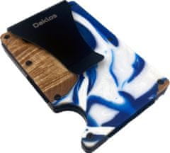 Daklos DAKLOS Woodlos bezpečnostní RFID dřevěná mini peněženka s klipem - modrá - 101364