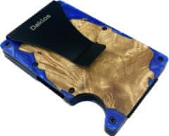 Daklos DAKLOS Woodlos bezpečnostní RFID dřevěná mini peněženka s klipem - tmavě modrá - 101377