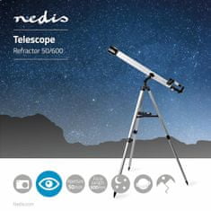 Nedis SCTE5060WT hvězdářský dalekohled 50 x 600 mm, stativ, max. výška 125 mm