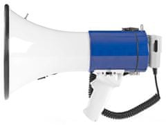 Nedis MEPH200WT - Megafon | 25 W | Dosah 1 500 m | Odpojitelný Mikrofon | Bílá / Modrá