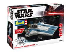 Revell Star Wars - Resistance A-wing Fighter, blue, světelné a zvukové efekty, Build & Play SW 06773, 1/44