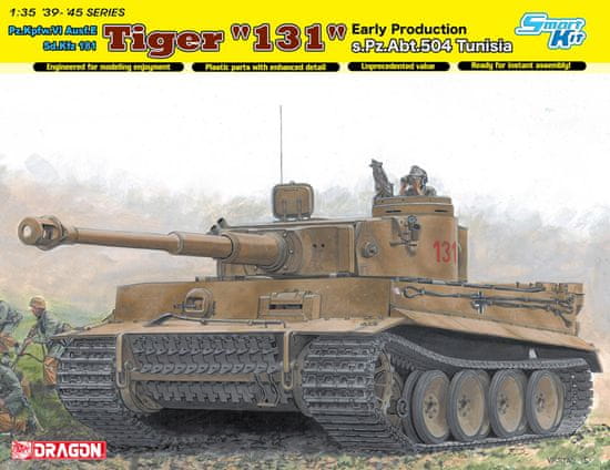 Dragon Pz.Kpfw.VI Ausf.E Tiger I., s.Pz.Abt.504, Tunis, Model Kit 6820, 1/35