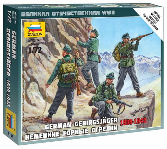 Zvezda figurky němečtí horští myslivci - Gebirgsjäger, Wargames (WWII) 6154, 1/72
