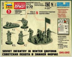 Zvezda figurky sovětská pěchota, zimní uniformy, Wargames (WWII) 6197, 1/72