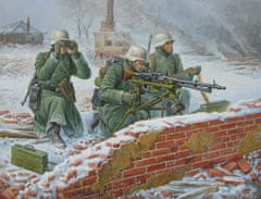 Zvezda figurky německý kulomet MG34 s obsluhou, zimní uniformy, Wargames (WWII) 6210, 1/72