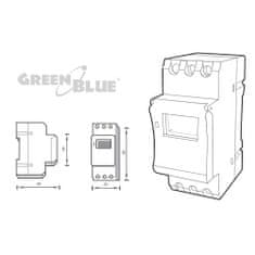 GreenBlue GB104 Programátor spínač - digitální časovač pro DIN lištu, bílý 34527