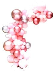 PartyDeco Velka sada na balonkovou girlandu/ balónkový oblouk, růžová 3,5m, 109ks