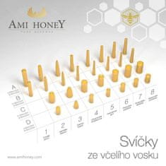 Ami Honey Sada 5 svíček z přírodního včelího vosku – Čmelák zemní 200 mm