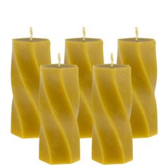 Ami Honey Sada 5 svíček z přírodního včelího vosku – Chluponožka chrastavcová 90 mm
