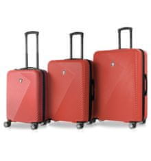 Sada cestovních kufrů TUCCI T-0118/3 ABS - červená