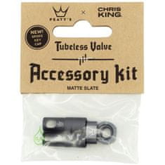 Peaty's Čepičky X Chris King MK2 Tubeless Valves Accessory Kit - 1 pár, břidlicově šedá