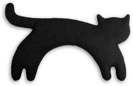 Leschi Hřejivý polštář na krk a ramena ve tvaru kočky, černá