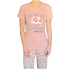 RINDA  Dámské pyžamo pudrově růžové love dog XXL