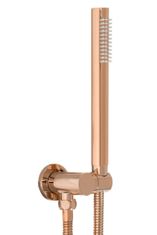 REA Podomítkový sprchový set s termostatem Lungo Miler růžovězlatý - podomítková baterie, dešťová a ruční sprcha