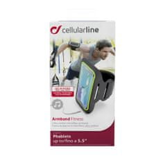 CellularLine Sportovní soft pouzdro CellularLine ARMBAND FITNESS, pro smartphony do velikosti 5,5", černé