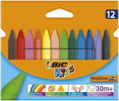 Bic Voskové pastelky, "PlastiDecor Triangle", 12 různých barev, 8297733
