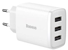 BASEUS Nabíječka do sítě Compact 3xUSB 17W CCXJ020102, bílá