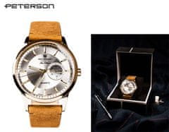 Peterson Analogové pánské hodinky na koženém řemínku