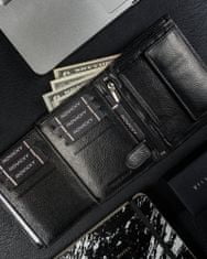 RONALDO Pánská velká kožená peněženka vertikální se zapínáním
