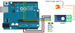 HADEX Teplotní sonda 800°C + převodník termočlánku "K" MAX6675 pro Arduino