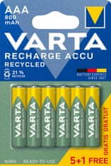 Varta nabíjecí baterie Recycled AAA 800 mAh, 5+1ks