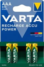 Varta nabíjecí baterie Power AAA 800 mAh, 4ks