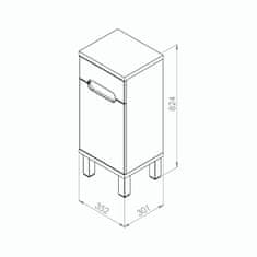 BPS-koupelny Doplňková koupelnová skříňka nízká Orion L N 35 P/L
