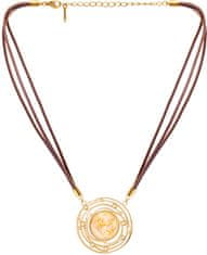 Preciosa Kožený náhrdelník se zlatavým křišťálem Mays 7357Y50