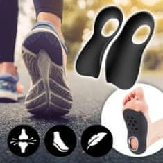 SOLFIT® Vložky do bot na ploché nohy, Gelové podpatěnky pro Patní ostruhu, Ideální pro stabilizaci plochého chodidla a celého těla | SOLEBRACE S/M (35-39)