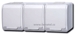 Famatel Galatea 5323-02 zásuvka 3-násobná vodorovná bílá nástěnná 16A IP44