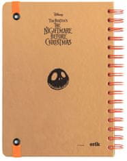CurePink Poznámkový blok Disney|The Nightmare Before Christmas|Ukradené Vánoce: Jack Kroužková vazba (A5 14,8 x 21,0 cm)