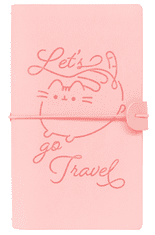 CurePink Cestovní a pracovní poznámkový blok Pusheen: Let's Go Travel (12 x 19,5 cm)