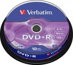 Verbatim DVD+R 4,7GB/ 16x/ 10pack/ spindle