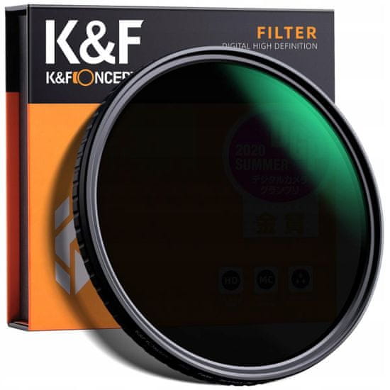 K&F Concept FILTR 43mm KF X ŠEDÝ NASTAVITELNÝ FADER ND8-ND128 / KF01.1445