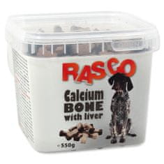 RASCO Pochoutka RASCO Dog kosti kalciové s játry, 650 g
