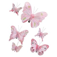 Dommio Motýlci se skřipcem 6 ks, růžové