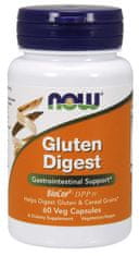 NOW Foods Gluten Digest, lepek trávící enzymy, 60 rostlinných kapslí