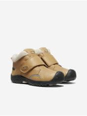 KEEN Světle hnědé dětské kožené zimní boty Keen Kootenay III 34