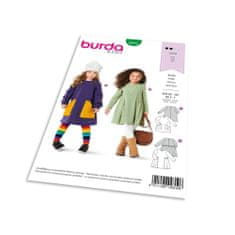 Burda Střih Burda 9310 - Dětské áčkové šaty, mikinové šaty