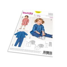 Burda Střih Burda 9348 - Dětské áčkové propínací šaty, tunika, kalhoty