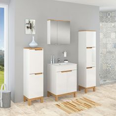 BPS-koupelny Koupelnová skříňka s keramickým umyvadlem Spok 60-2D