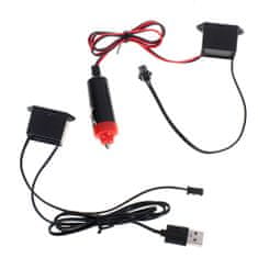 Aga LED ambientní osvětlení do auta / auto USB / 12V páska 3m červená