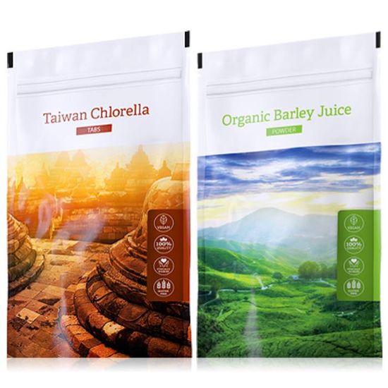 Energy Taiwan Chlorella tabs 200 tablet + Organic Barley Juice powder 100 g