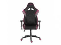 KUPŽIDLE Herní židle RACING ZK-026 — PU kůže, černá / růžová, nosnost 130 kg