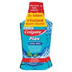 Colgate Plax Cool Mint ústní voda bez alkoholu 2 x 500 ml