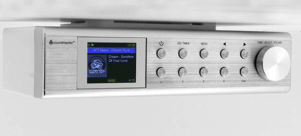  moderní radiopřijímač soundmaster IR1500SI dab a fm tuner stmívatelný displej duální alarm sleep snooze Bluetooth wlan internet upnp